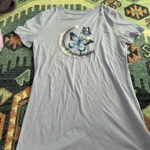 Free State Gray Women's Tee with Butterfly Design